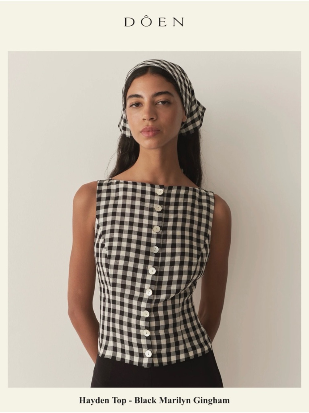 Doen Hayden Top in Black and White Gingham